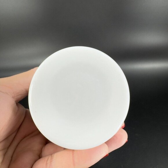 Vintage White Milk Glass Vase Vessel With Coin Dotted Pattern Bottom Glass Decor - Picture 8 of 12